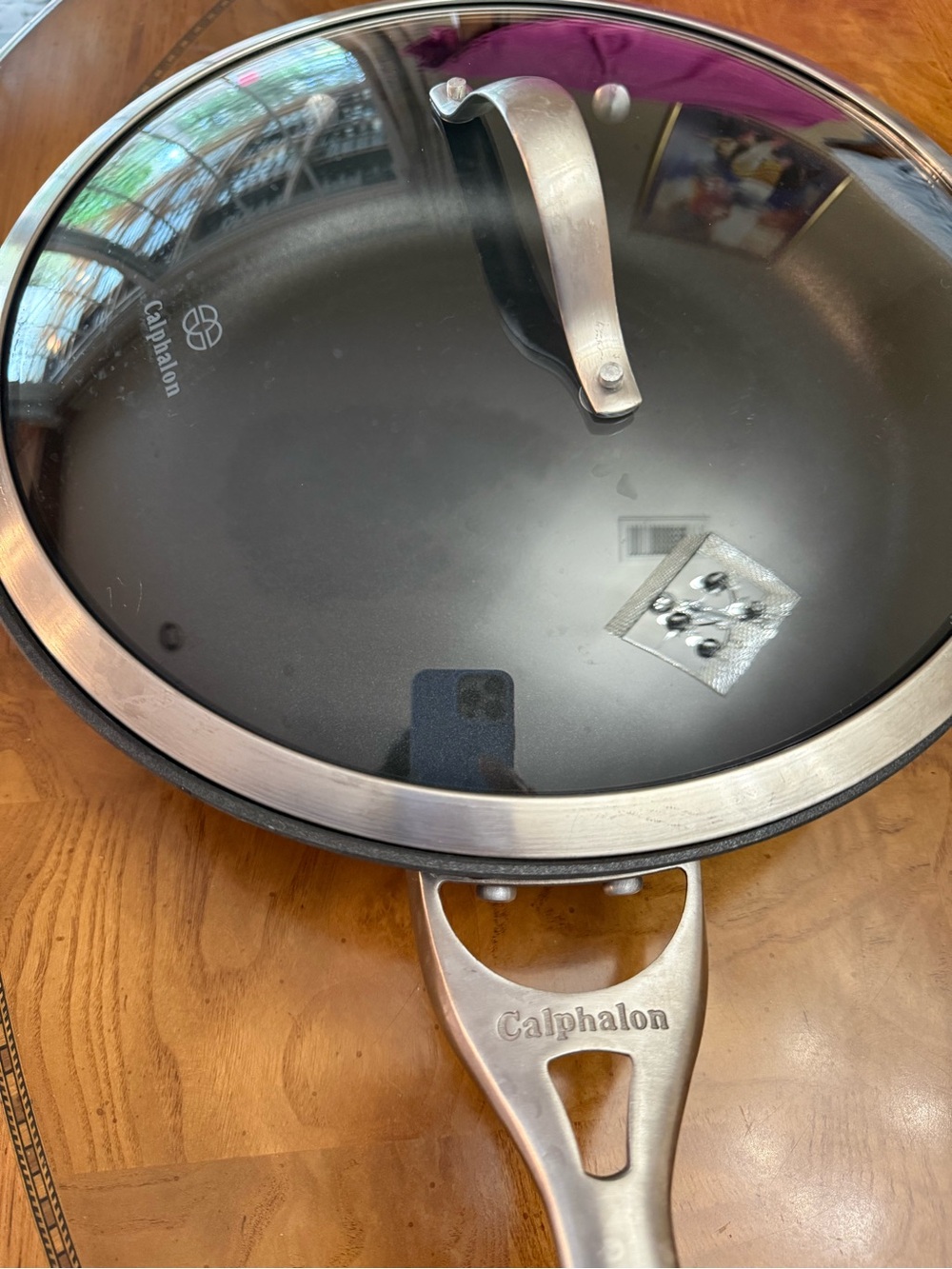 Calphalon Glass Lid with Brushed Silver Rim and Clear Center